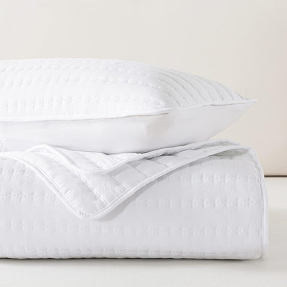 White King Size Quilt Bedding Sets with Pillow Shams, Lightweight Soft Bedspread Coverlet, Quilted Blanket Thin Comforter Bed Cover for All Season, 3 Pieces, 104X90 Inches