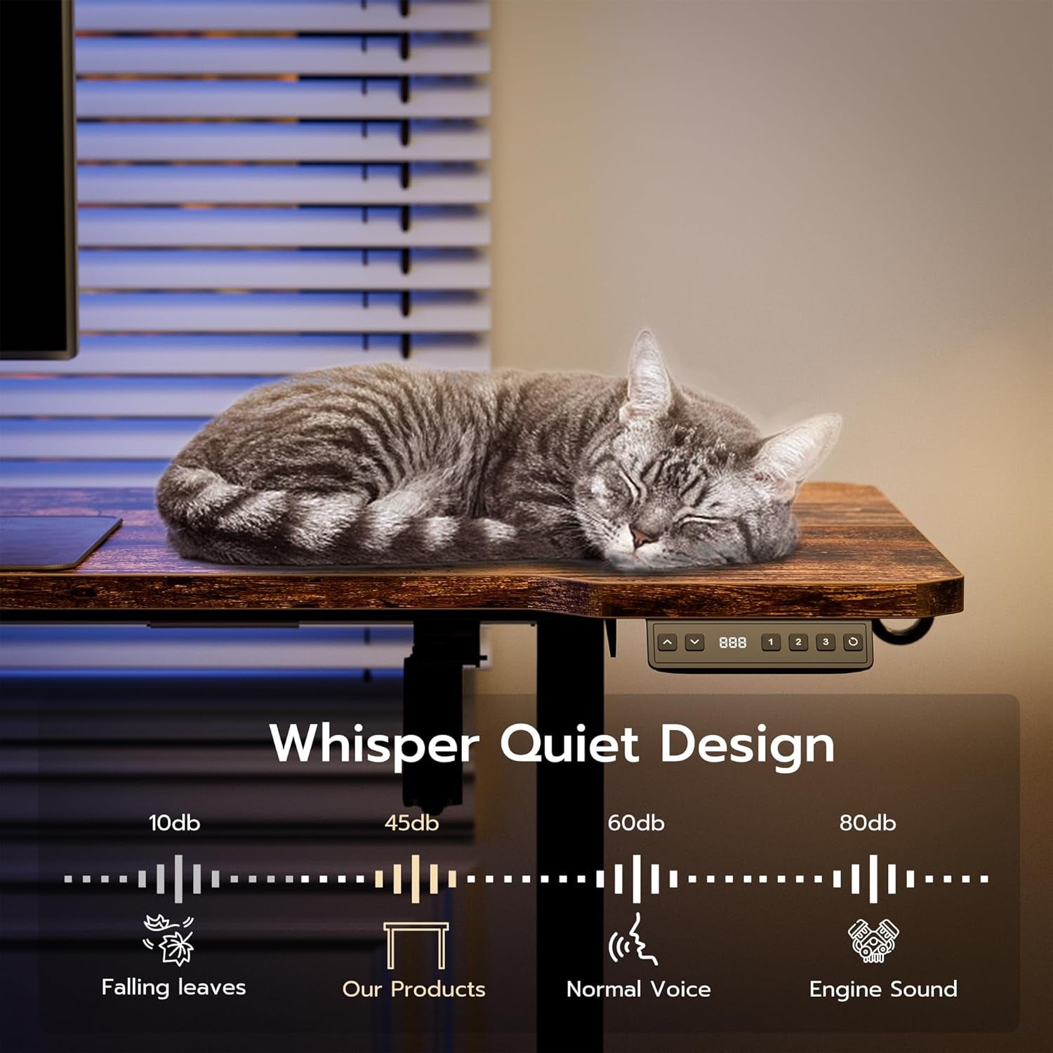 59 Inch L Shaped Standing Desk Adjustable Height, Electric Corner Standing Desk, Sit Stand Computer Table with Reversiable Splice Board, Rustic Brown