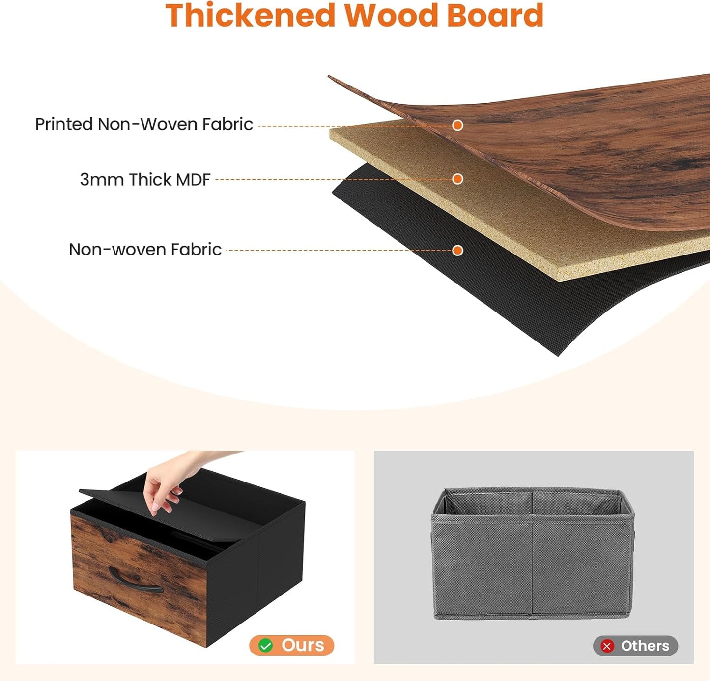 Bookshelf with 8 Fabric Drawers, 7-Tier Bookcase with Baffles Display Shelves, Industrial Large Book Shelf for Living Room Home Office, Rustic Brown