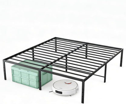Full Size 18 Inch Platform Bed Frame, Heavy Duty Metal Foundation Frame, Noise-Free Sturdy Steel Slats, Underbed Storage, No Box Spring Needed, Quick Setup