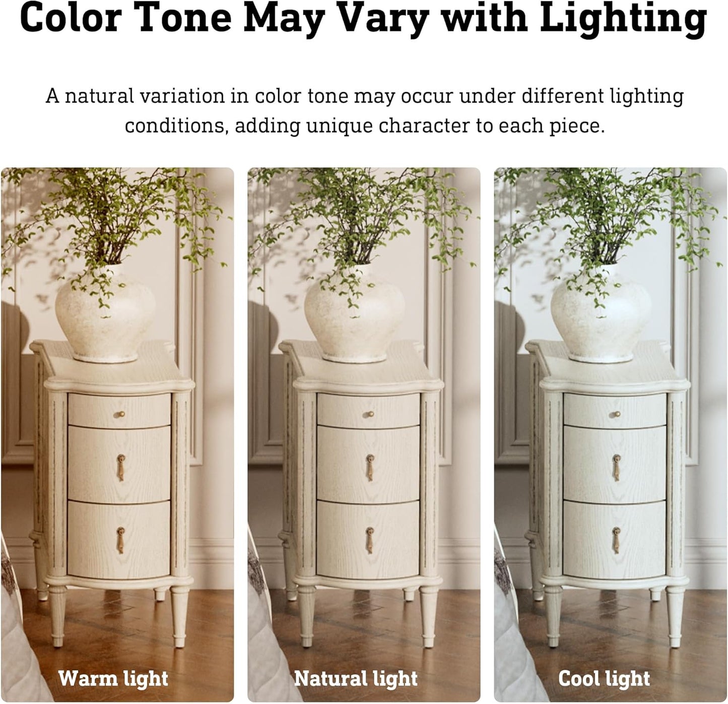 Nightstand W/Charging Station & 3 Drawers, Pre-Assembled, Vintage Side Table W/Antique-Finished Pulls, Rustic Wood Finish, Narrow End Table W/Turned Legs for Bedroom (1, Antique Grey)