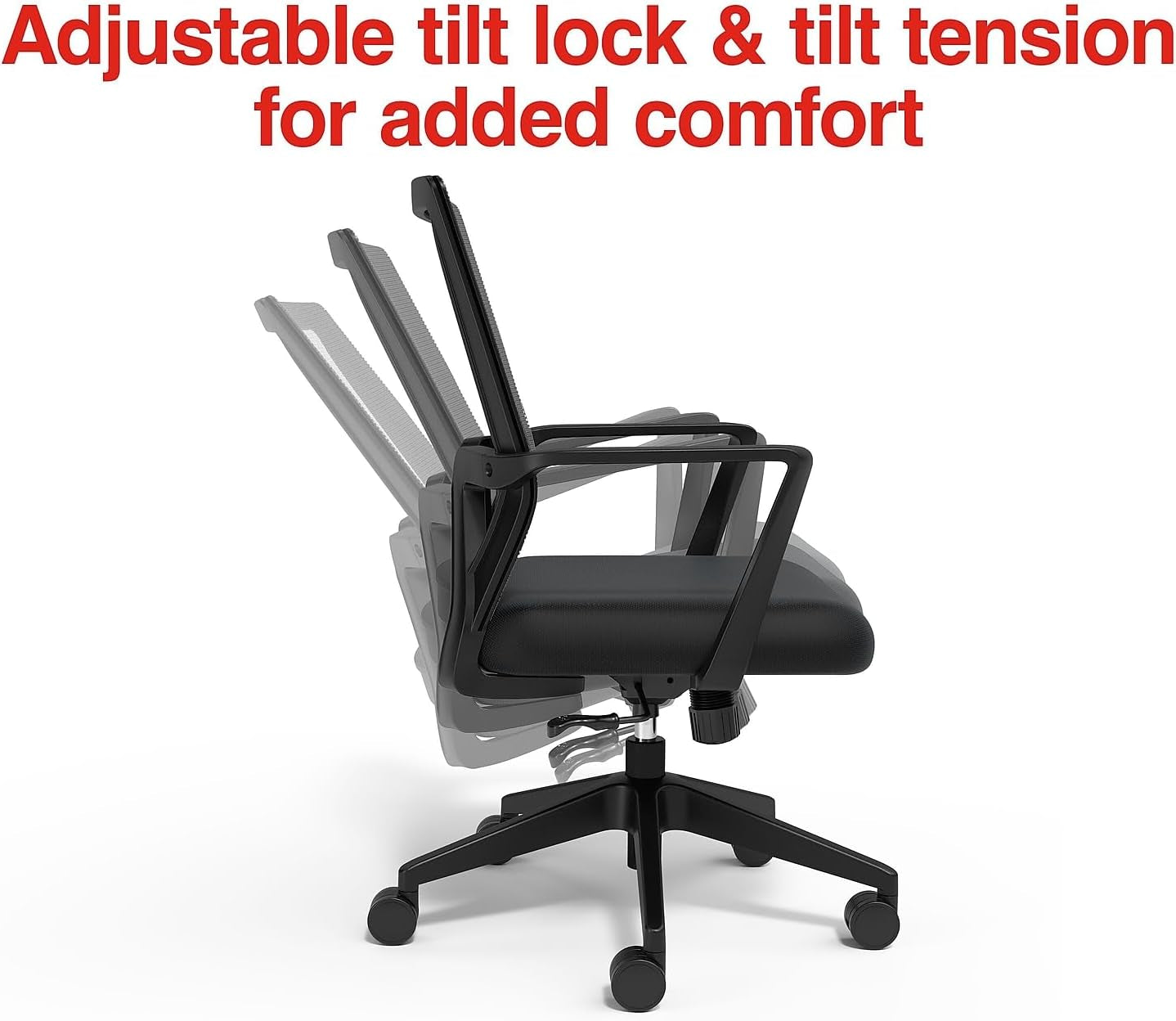 Cartwright Ergonomic Office Desk Chair, Adjustable with Breathable Mesh & Lumbar Support, Perfect for Home & Office, Black