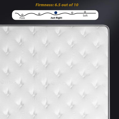 Twin Mattress 10 Inch, Individual Wrapped Pocket Springs Zoned Hybrid Mattress with Gel Memory Foam, Ergonomic Pressure Relief, Enhanced Edge Support, Breathable Comfort Night, 365-Night Trial