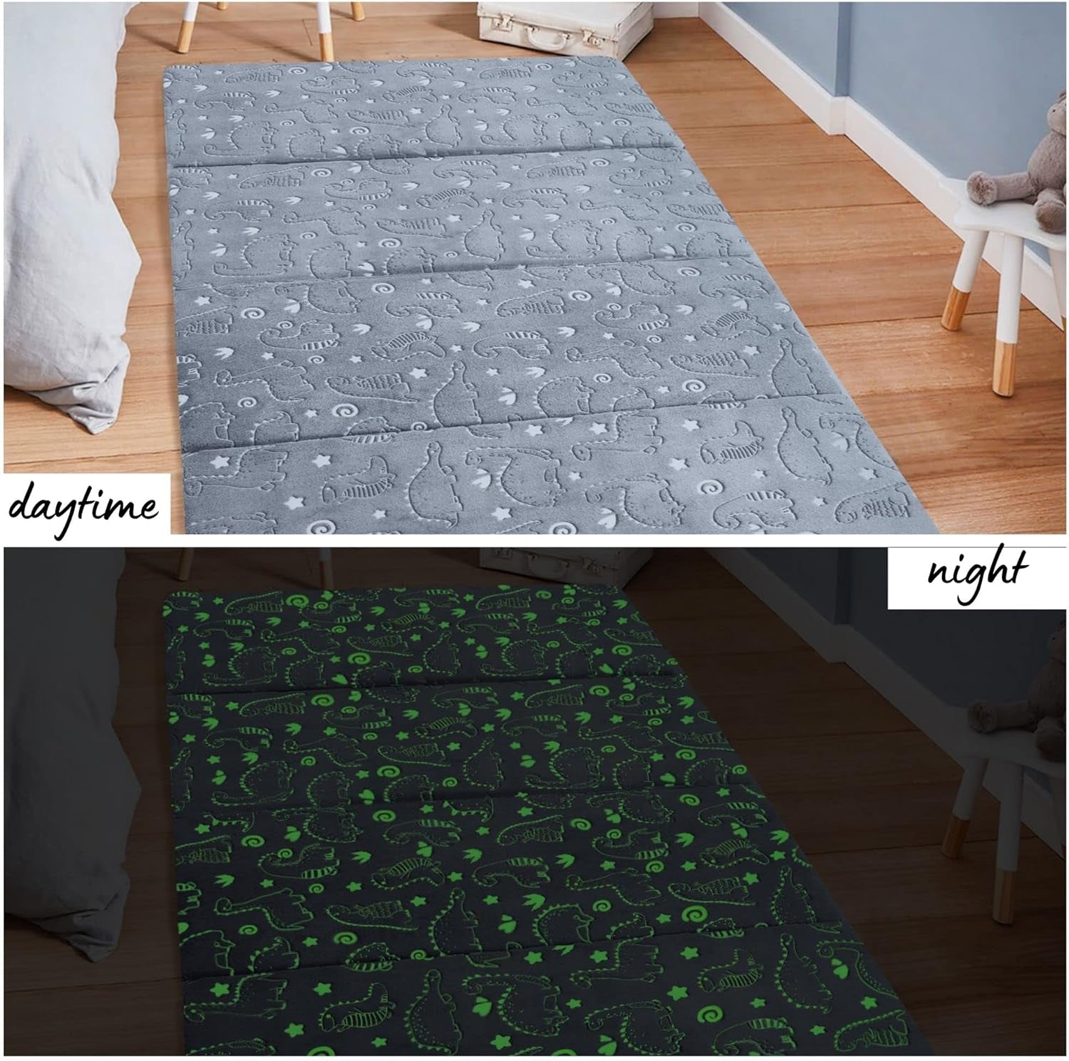 Kids Floor Futon Mattress, Play Mat Muscle Mat Large 6X4 FT, Thicken Foam Tatami Sleeping Pad for Playroom, Foldable Sleeping Crawling Pad for Children’S Play Area