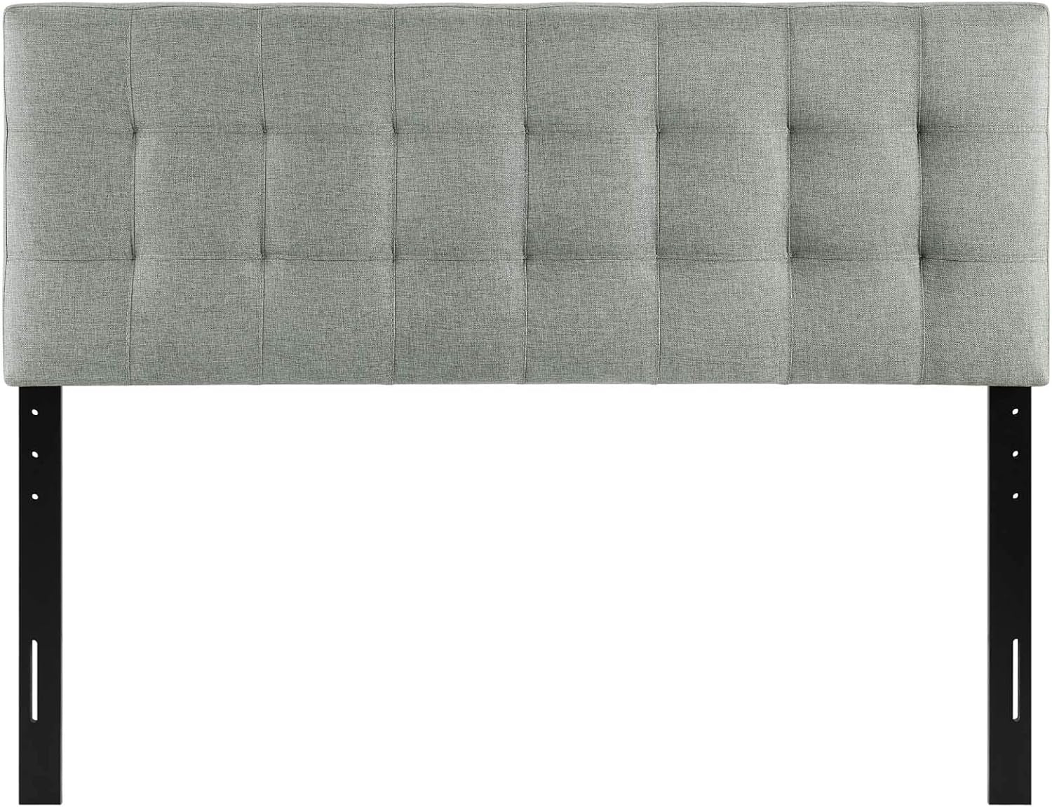 AMZ-5041 Lily Tufted Linen Fabric Upholstered Queen Headboard in Gray