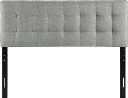AMZ-5041 Lily Tufted Linen Fabric Upholstered Queen Headboard in Gray