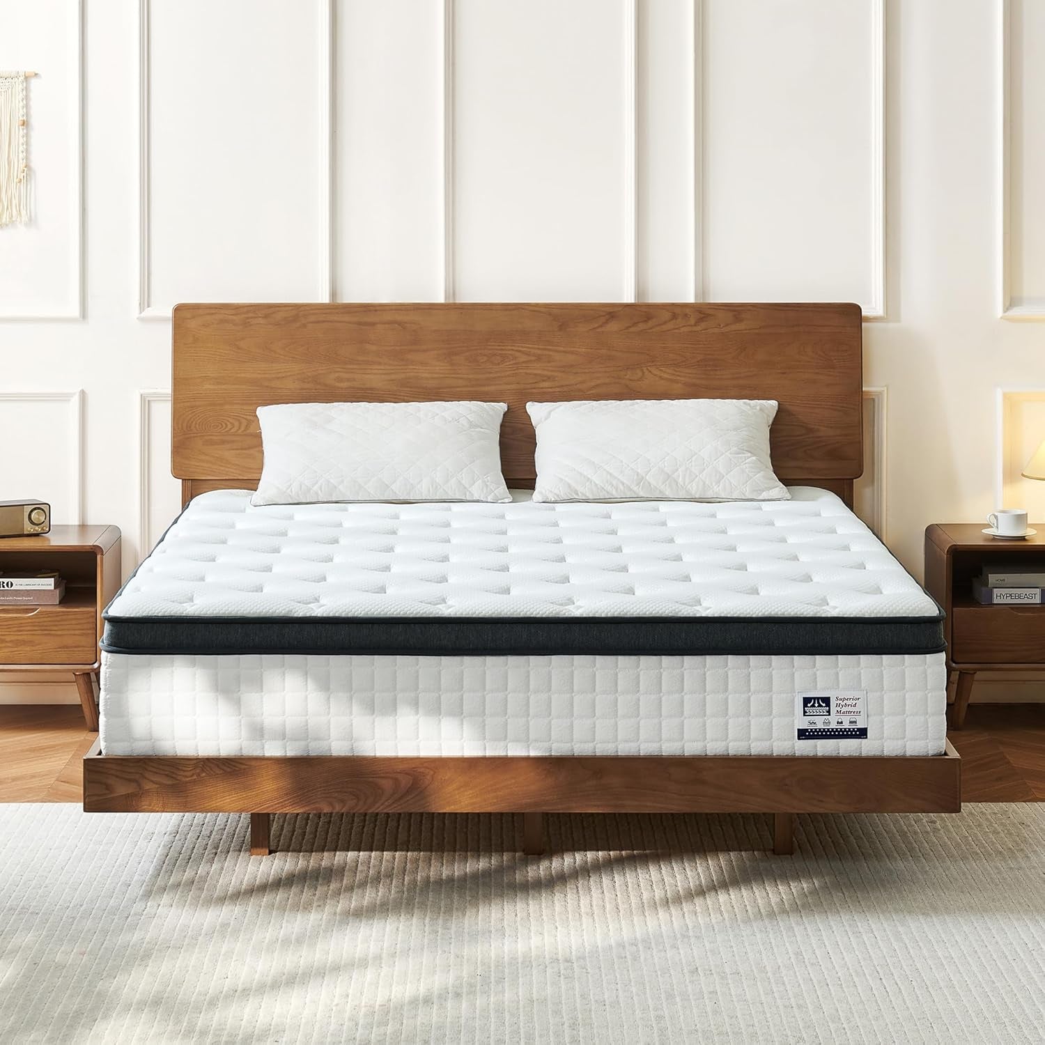 12 Inch Queen Mattress, Hybrid Mattress Queen Size Mattress in a Box with Pocketed Spring & Gel Memory Foam for Support, Pressure Relief, Reinforced Edge, Certipur-Us Certified - Medium Firm