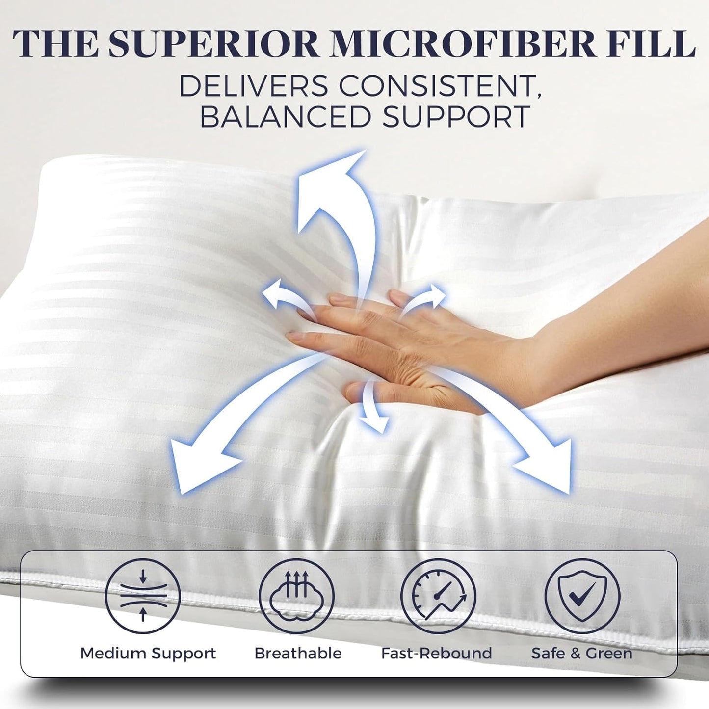 King Size Bed Pillow - 2 Pack Hotel Collection Super Soft down Alternative Pillow for Sleeping, 20X36 Inches