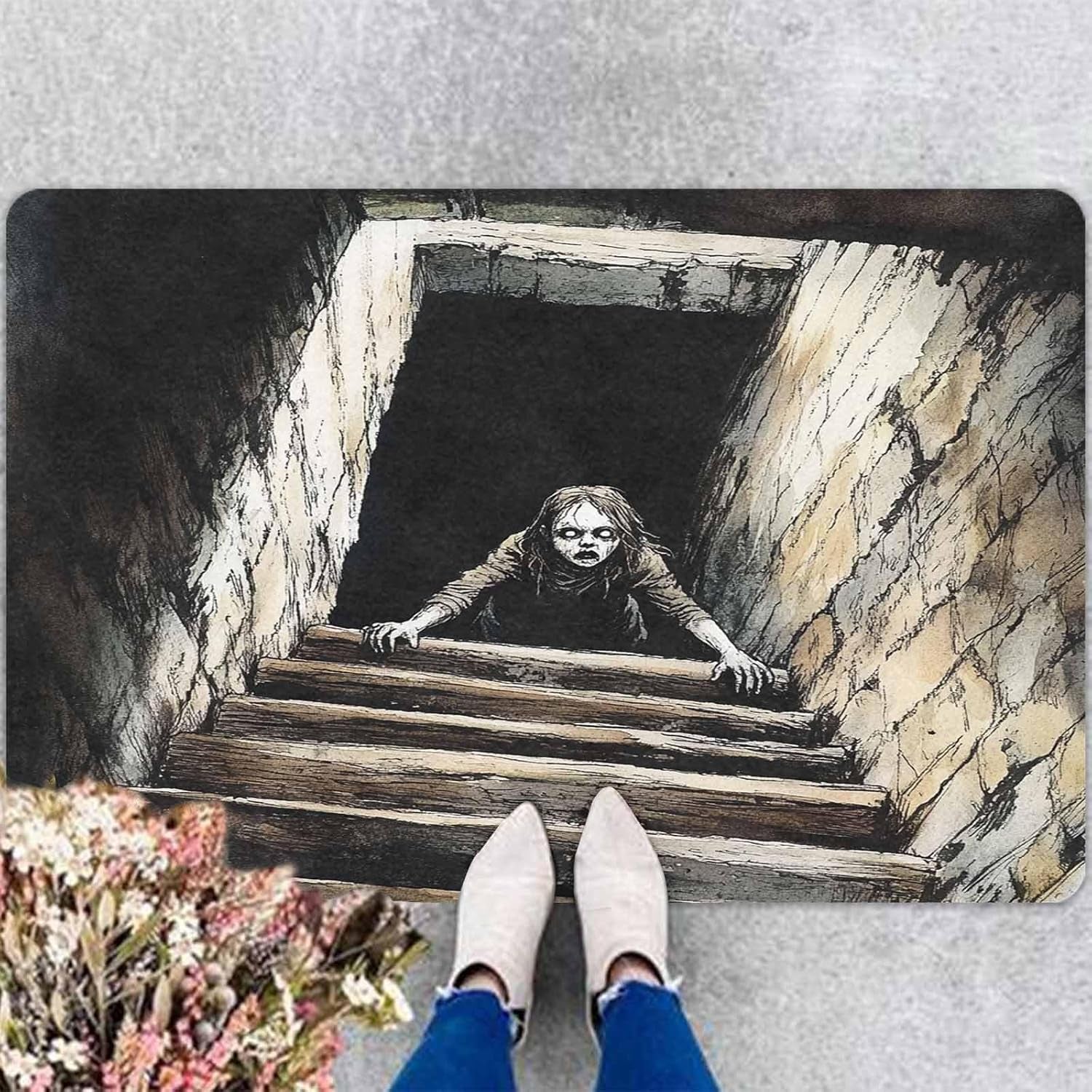 Halloween Welcome Mats for Front Pumpkins Door Mat Front Porch Rug Rubber Welcome Mats for Home Farmhouse Party Decor, 16" X 24" Inch