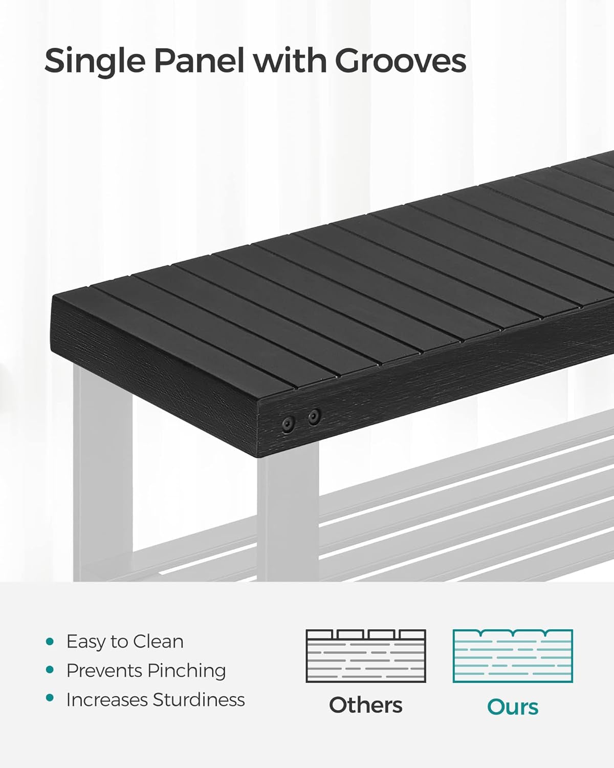 Shoe Rack Bench, 3-Tier Bamboo Shoe Storage Organizer, Entryway Bench, Holds up to 286 Lb, 11.3 X 27.6 X 17.8 Inches, for Entryway Bathroom Bedroom, Ink Black ULBS04H