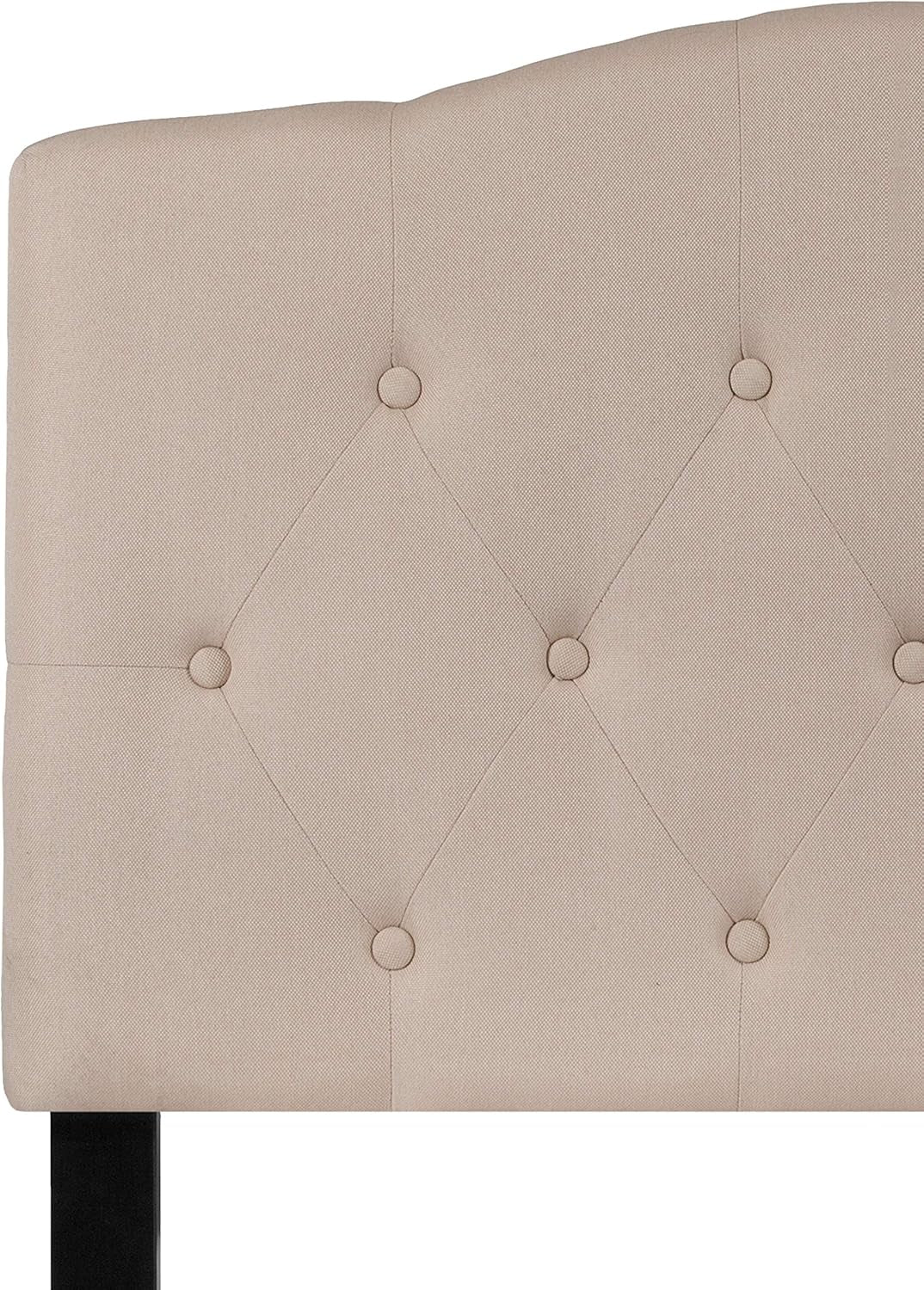 Cambridge Tufted Upholstered Twin Size Headboard in Beige Fabric