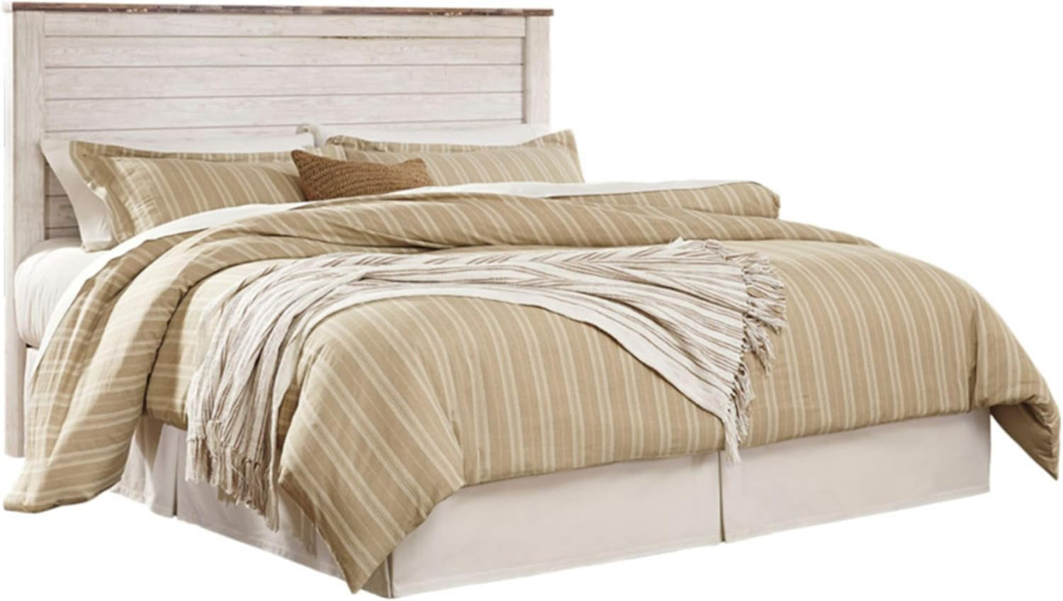 Willowton Cottage Farmhouse Panel Headboard ONLY, King/California, Whitewash