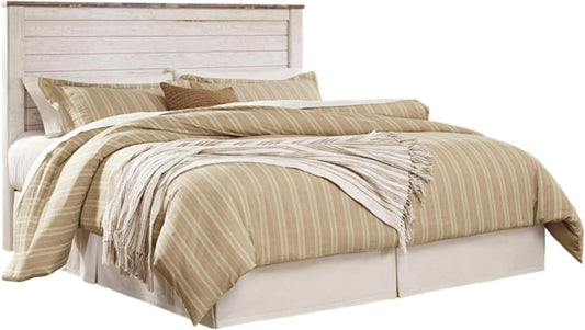 Willowton Cottage Farmhouse Panel Headboard ONLY, King/California, Whitewash