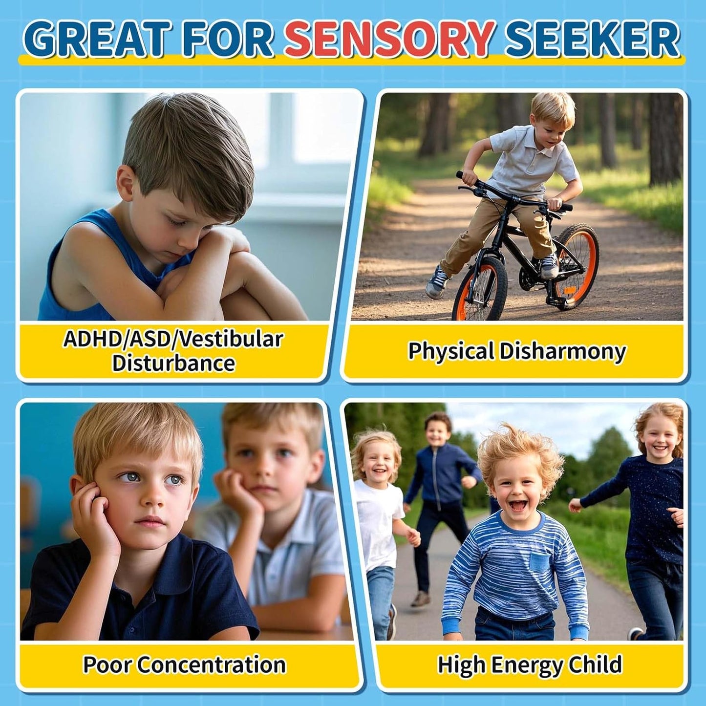 Spinning Chair for Autistic Kids, Upgrade Handle Sensory Chair, Autism & ADHD Chair, Kid'S Furniture, Autism Sensory Products for Kids