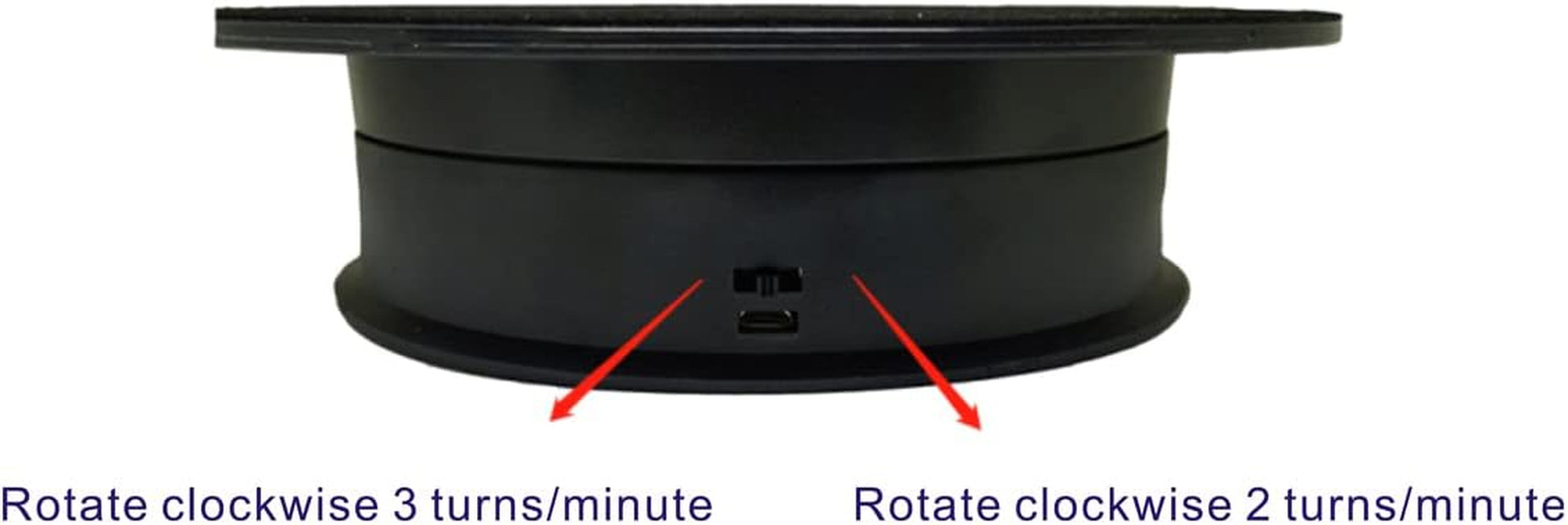 Motorized Rotating Display Stand, 8 In/Load 6.6 Lbs Electric Turntable, 360 Degree Adjustable Speed Revolving Base for Photography, Jewelry, 3D Models, Battery/Usb Power Supply (Black,Mirror Cover)