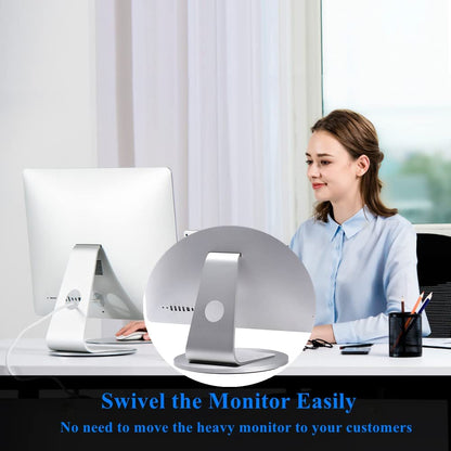 Aluminum 360° Rotation Monitor Swivel Base Computer Screen Monitor Turntable Stand Flat Panel TV Rotating Mat for Imac Laptop Potted Plants Arts Crafts Products Display Stand