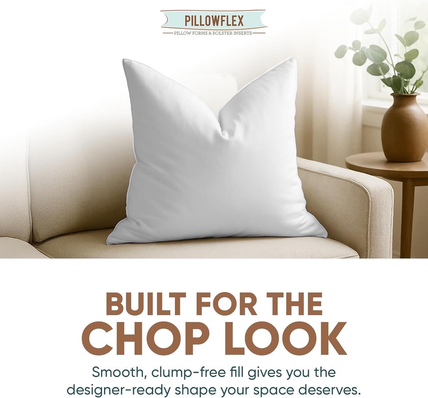 Synthetic down Pillow Insert - 22X22 down Alternative, Ultra Soft Large Square Throw Pillow, Couch Sham, Bed Sleeping - 1 Decorative Accent Form