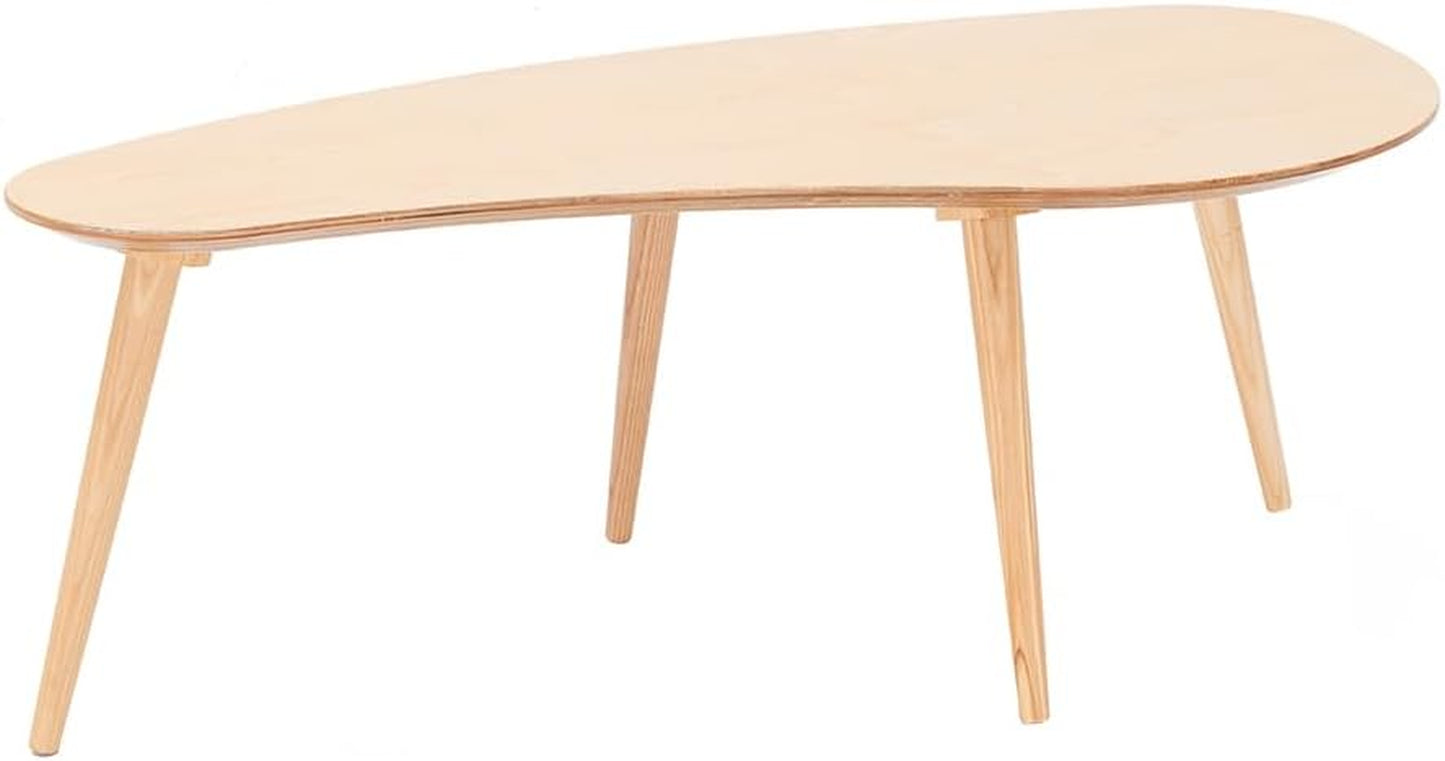 Solid Wood Table Desk, Coffee Table End Table round for Kitchen Dining Room, Living Room, Bedroom and Restaurant, 4 Legs Removable-Natural