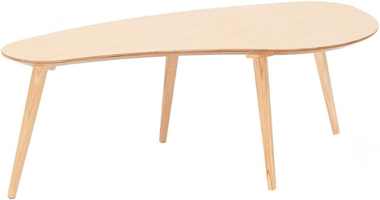 Solid Wood Table Desk, Coffee Table End Table round for Kitchen Dining Room, Living Room, Bedroom and Restaurant, 4 Legs Removable-Natural