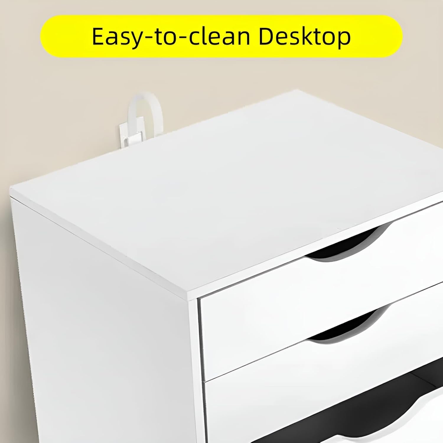 7-Drawer Organizer, Tall Chest of Drawers with Caster Wheels, Alex Drawers File for Home Office, White