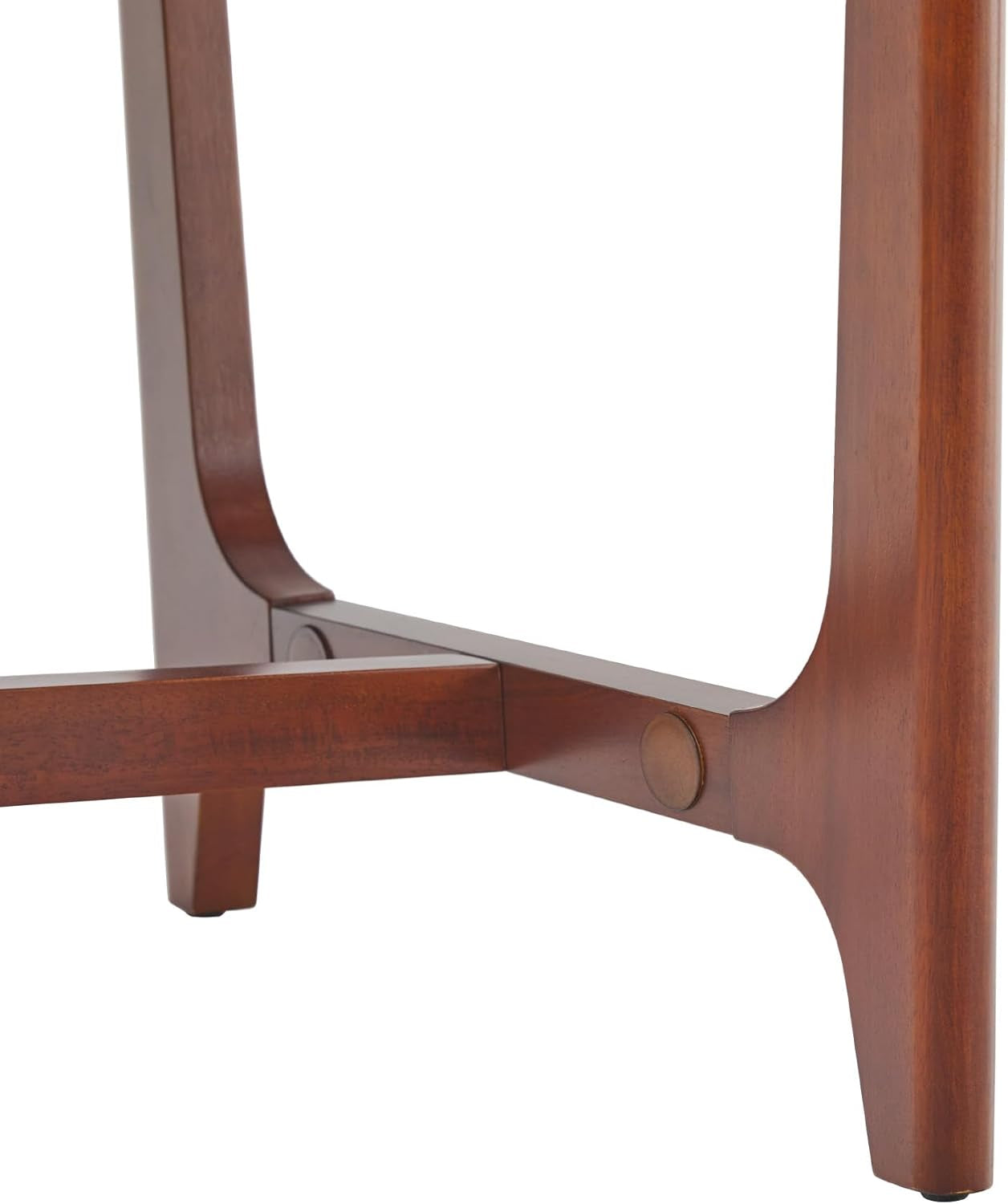 Mid-Century Modern Solid Wood Trestle Base Dining Table, 60 Inch, Walnut Veneer