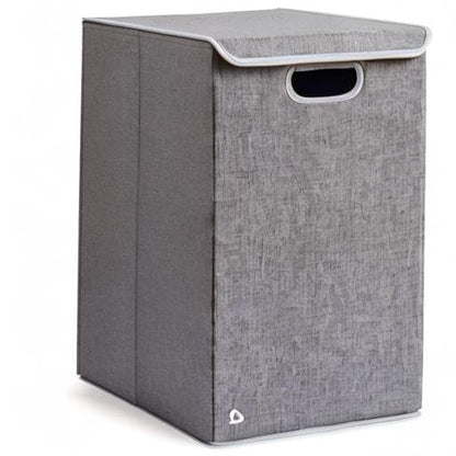 Grey collapsible kids laundry hamper with lid, view 8
