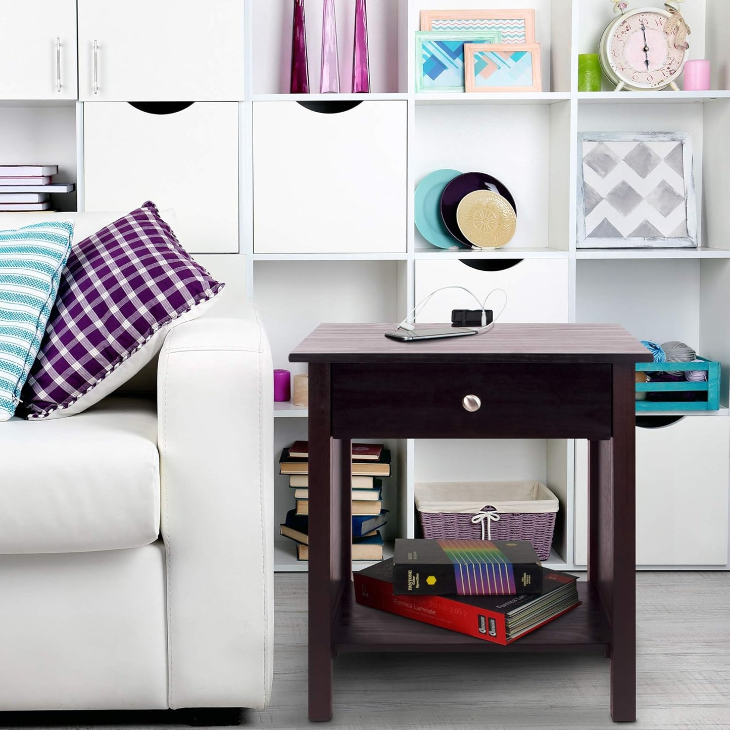 Vanderbilt Nightstand with USB Port- Espresso