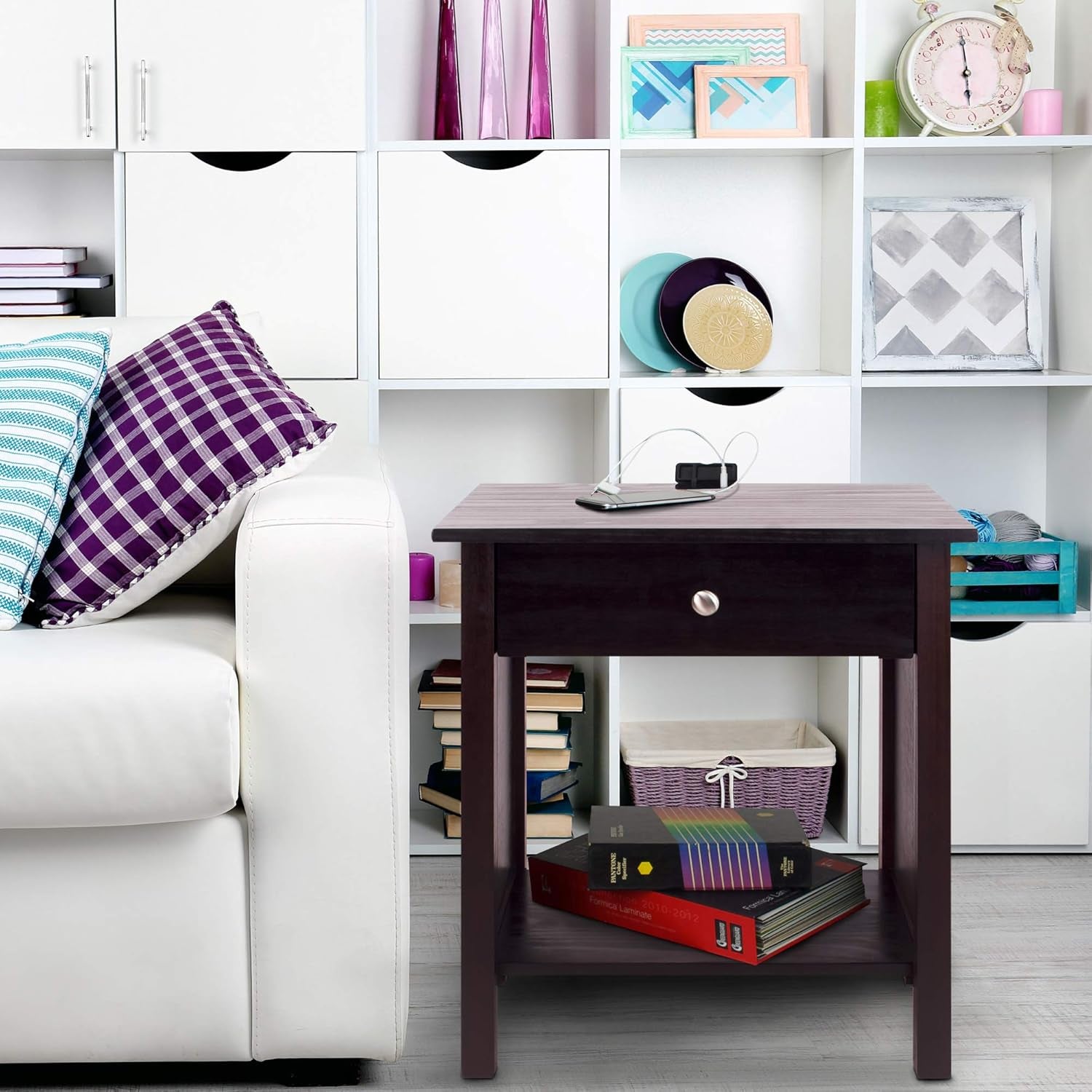 Vanderbilt Nightstand with USB Port- Espresso