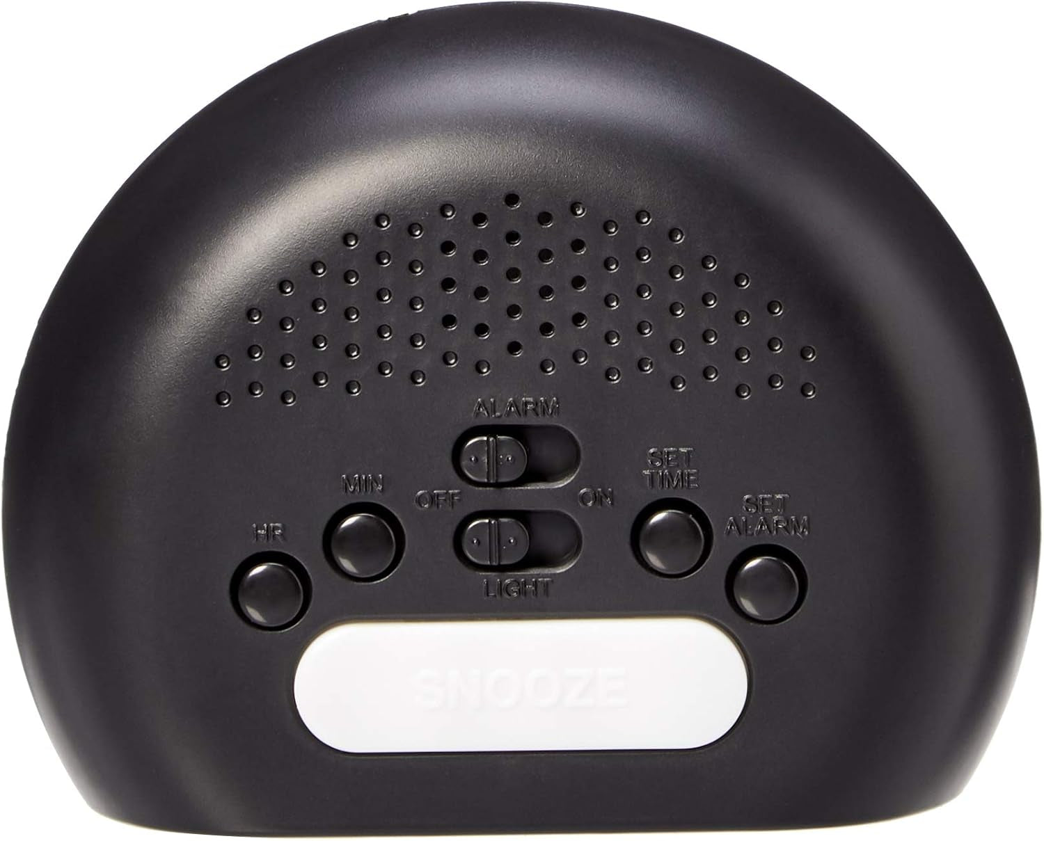Small Digital Oval Alarm Clock with LED Display, Nightlight & Battery Backup, Black, 4.5 X 3.5 X 2.4 Inches
