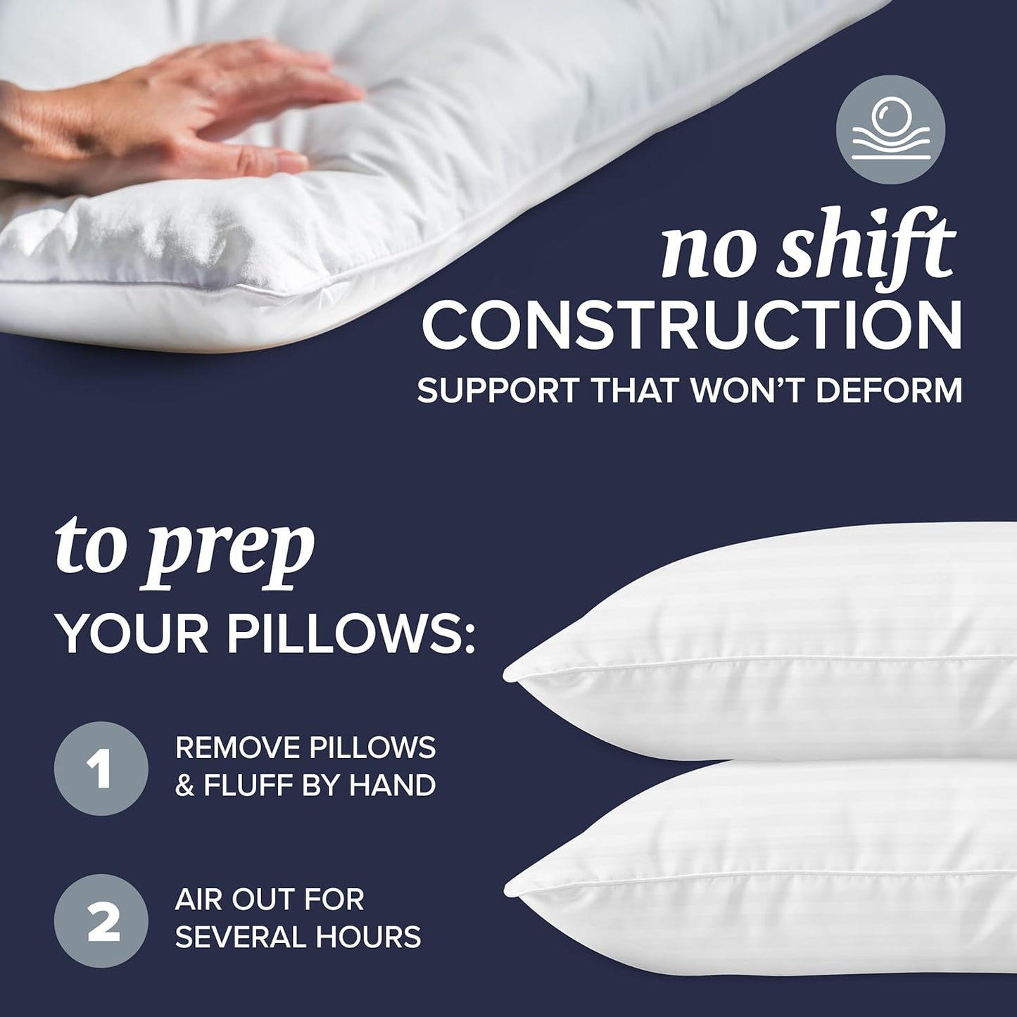 Bed Pillows King Size Set of 2 - down Alternative Pillow for Back, Stomach or Side Sleepers