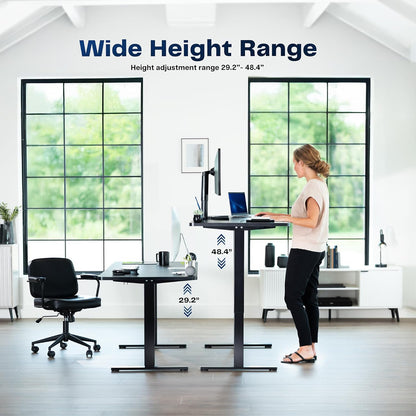 Electric 71 X 30 in Standing Desk, Memory Height Adjustment, 1B Series, Holds 220 Lbs, Black Top Black Frame, DESK-KIT-1B7B