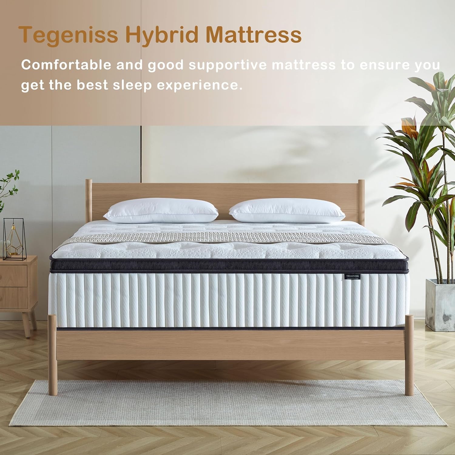 Queen Mattress, 12 Inch Mattresses Queen Size in a Box, Individually Wrapped Pocket Spring Mattresses,Pressure Relief, Medium Firm Support, Breathable and Low Motion Transfer