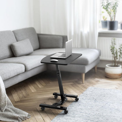 Mobile Height Adjustable Laptop Rolling Cart with Height Adjustment from 28" to 33", Black