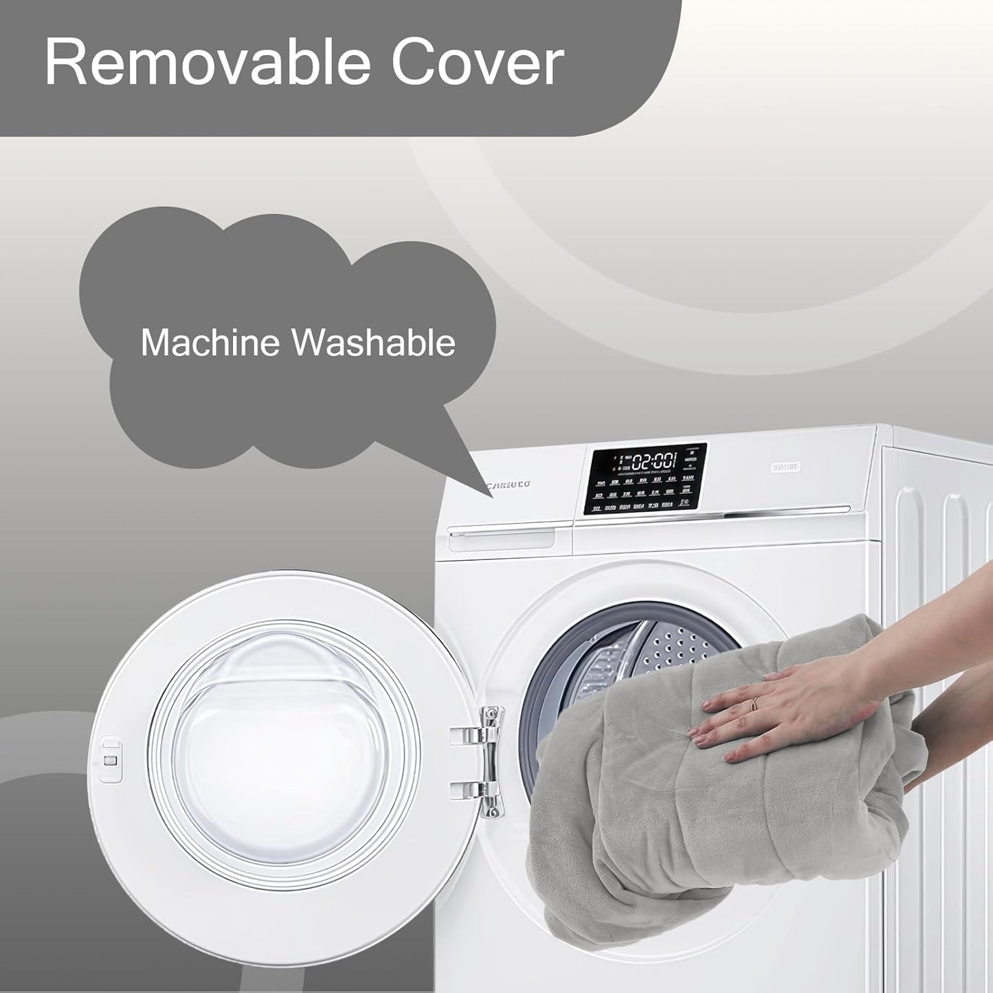 Square Stuffed Pouf Ottoman Foot Rest, Floor Pouf Foot Stool with Foam Chunk Filling, Soft Stuffed Ottoman Footrest for Living Room, Light Grey