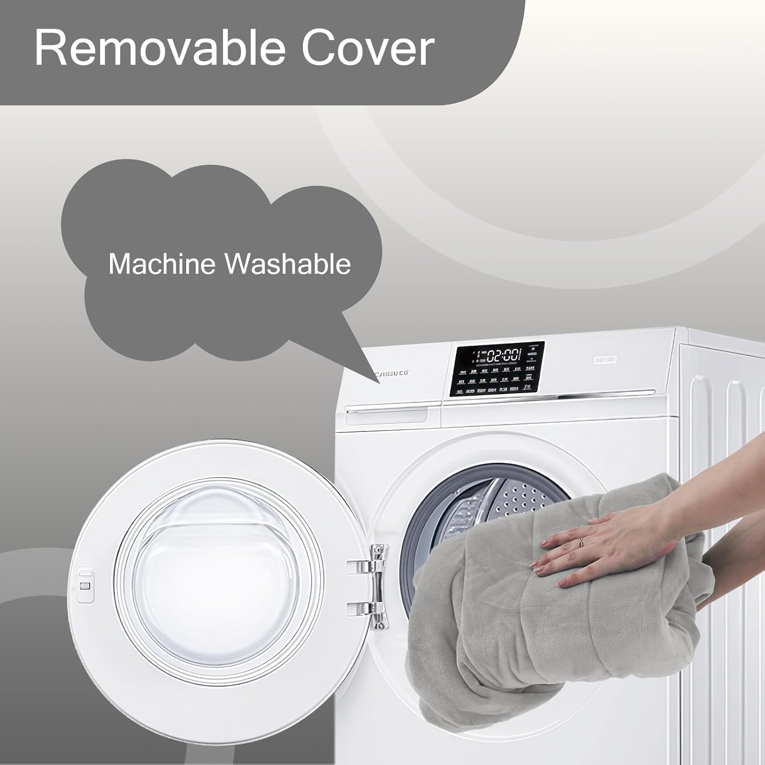 Square Stuffed Pouf Ottoman Foot Rest, Floor Pouf Foot Stool with Foam Chunk Filling, Soft Stuffed Ottoman Footrest for Living Room, Light Grey