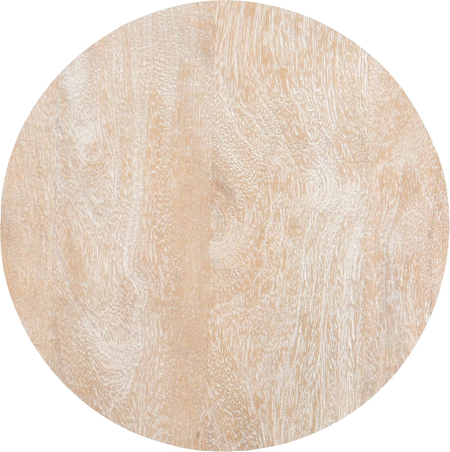 Home Collection Whent Coastal Grey White Wash and Black round Coffee Table