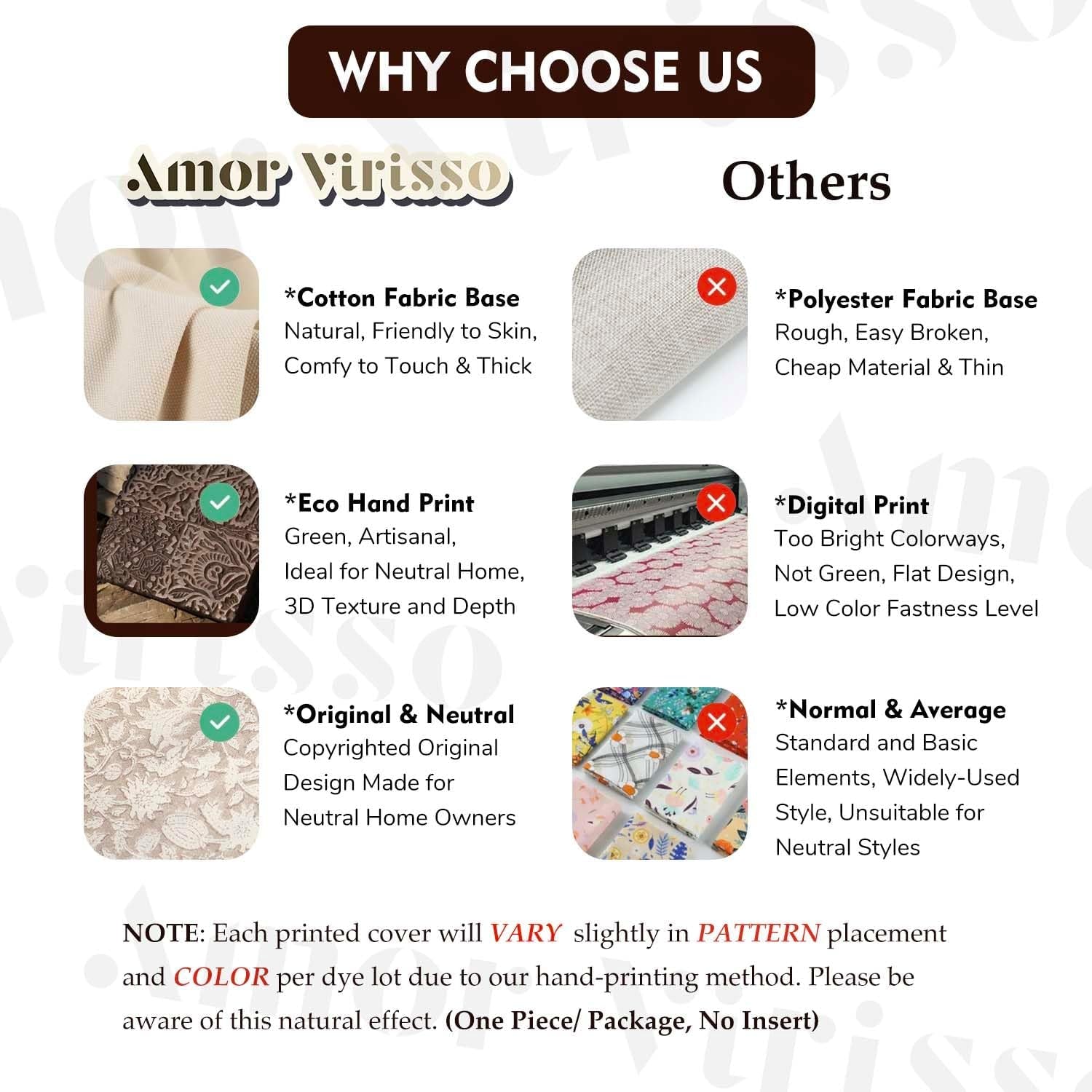 Throw Pillow Covers 20X20 Floral Pillow Covers Block Print Farmhouse Neutral Pillow Covers Decorative Accent Throw Pillows for Couch Bed Living Room Sofa Pillows 1PC, Brown