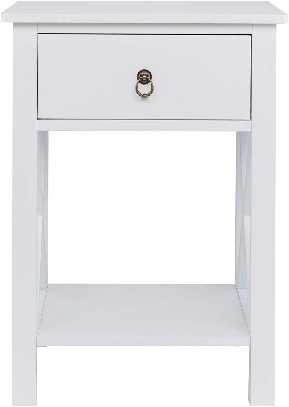 Nightstands Set of 2, Night Stand Set of 2 with Drawer, Small White Farmhouse Nightstand Bedroom, End Table/Bed Side/White Side Table for Small Spaces, Kids Room, Living Room