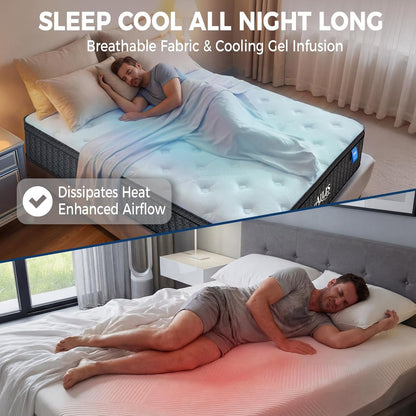 King Mattress,14 Inch King Size Mattress in a Box, Medium Firm Hybrid Mattress with Individually Wrapped Pocket Springs for Excellent Motion Isolation & Strong Edge Support, Cooler Breathable Sleep
