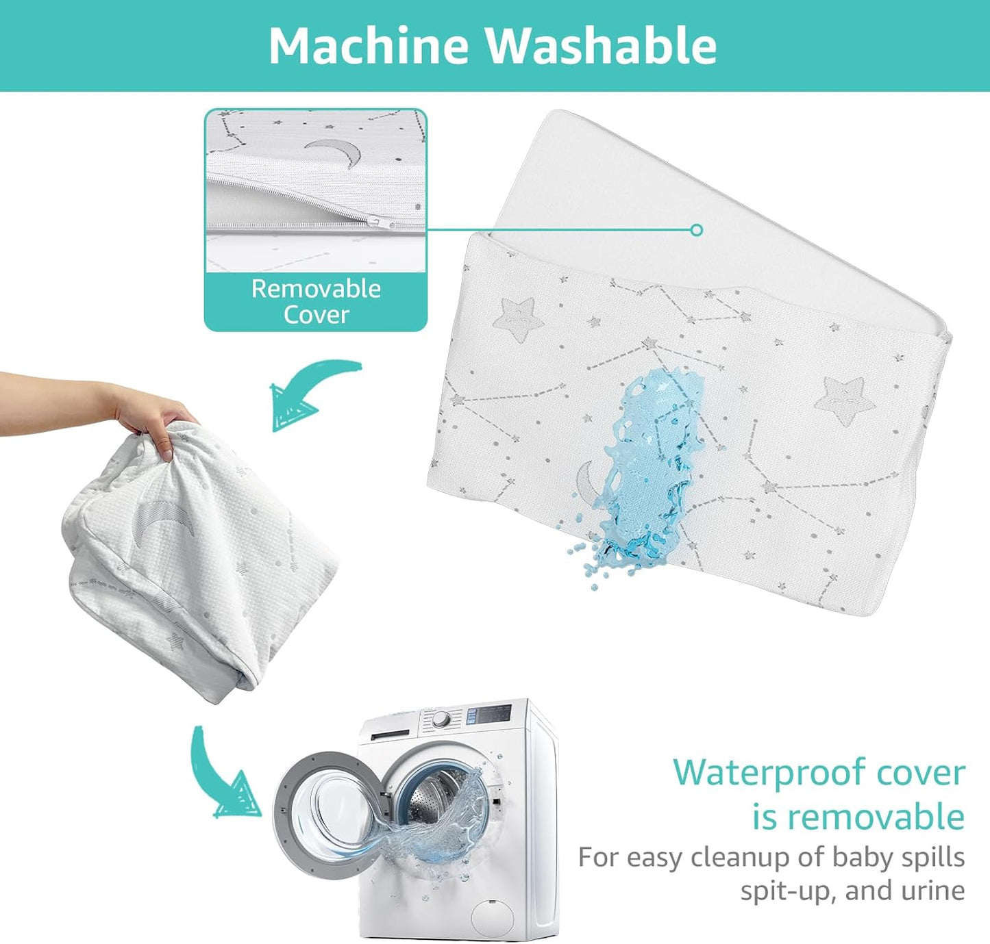 Pack and Play Mattress Topper Baby Pack N Play Mattresses for Playpen and Playard with Washable Cover 38"X26"X1", 1 Pack Firm Foam
