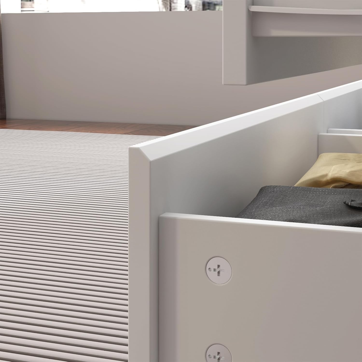 9 Drawer Dresser for Bedroom with Deep Drawers, Large Floor Wood Dressers & Chest of Drawers Handle Free, Modern White Long Dressers for Closet Living Room, Euro Slide (63"W X 15.7"D X 31.5"H)