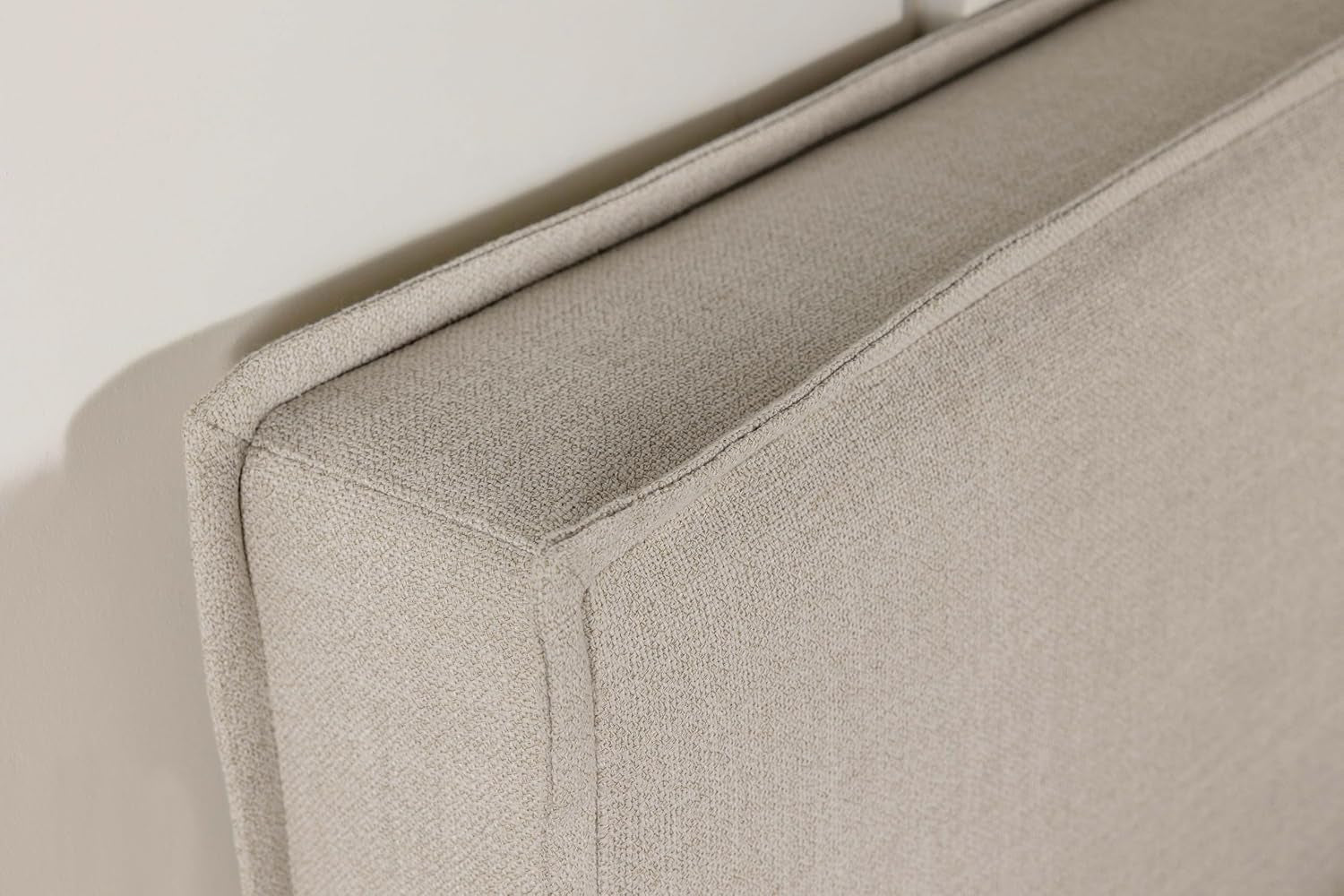 Home Furnishings - Izzy - Wood - Upholstered Panel Headboard with Flange Details, Foam Padding and Contemporary Style - Bedroom - Eastern/California King Size - Sand - 315985K