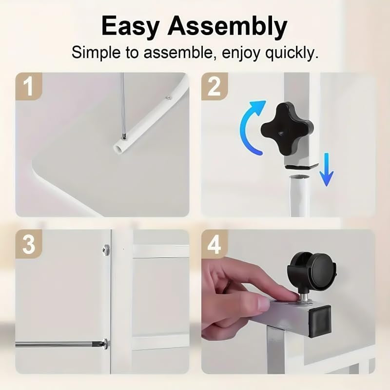 Mobile Height-Adjustable Computer Desk with Wheels, Movable Standing Desk, Height Adjustable, Suitable for Sofas, C-Shaped TV Tray Tables, and Laptop Trolley. (Cloth Color)