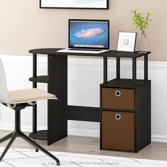 Jaya Computer Study Desk with Bin, Brown