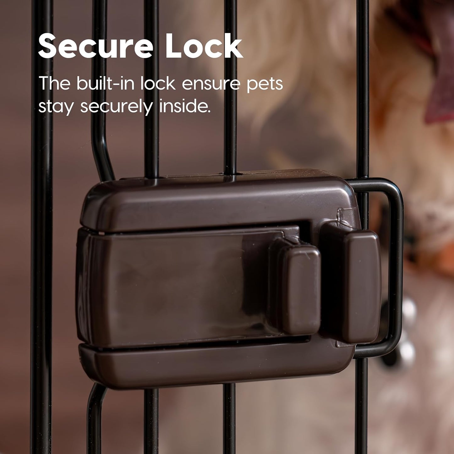 IRIS USA Modern Wooden Dog Crate – Stylish Furniture-Style Indoor Kennel & End Table for Small to Medium Dogs, Secure Enclosed Pet Cage with Sliding Door, Dark Brown