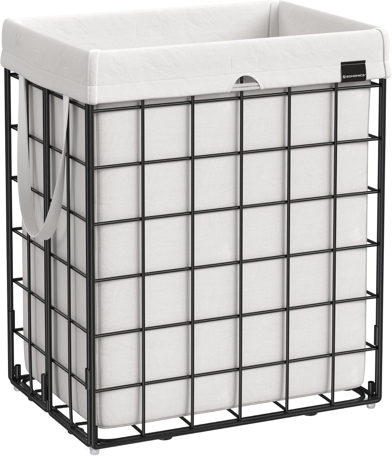 Laundry Hamper, 23.8 Gal. (90L) Laundry Basket, Collapsible Clothes Hamper, Black and White ULCB190W01