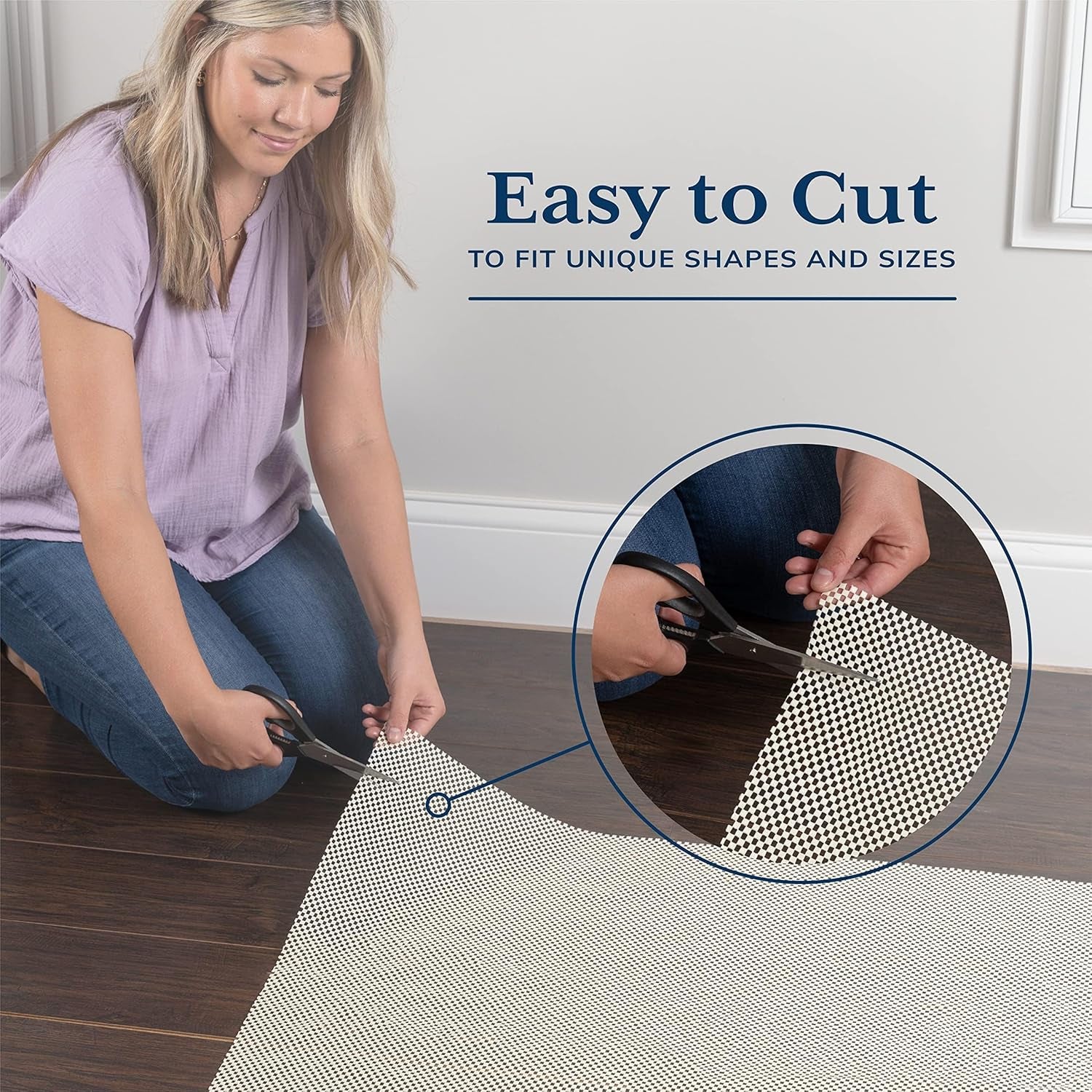 Rug Gripper Pad for Hardwood Floors, Thick Cushion Non Slip Rug Pads for Area Rugs, Rug Grippers for Tile Floors, under Carpet anti Skid Mat, Keep Your Rugs Safe and in Place, 2X3 Ft