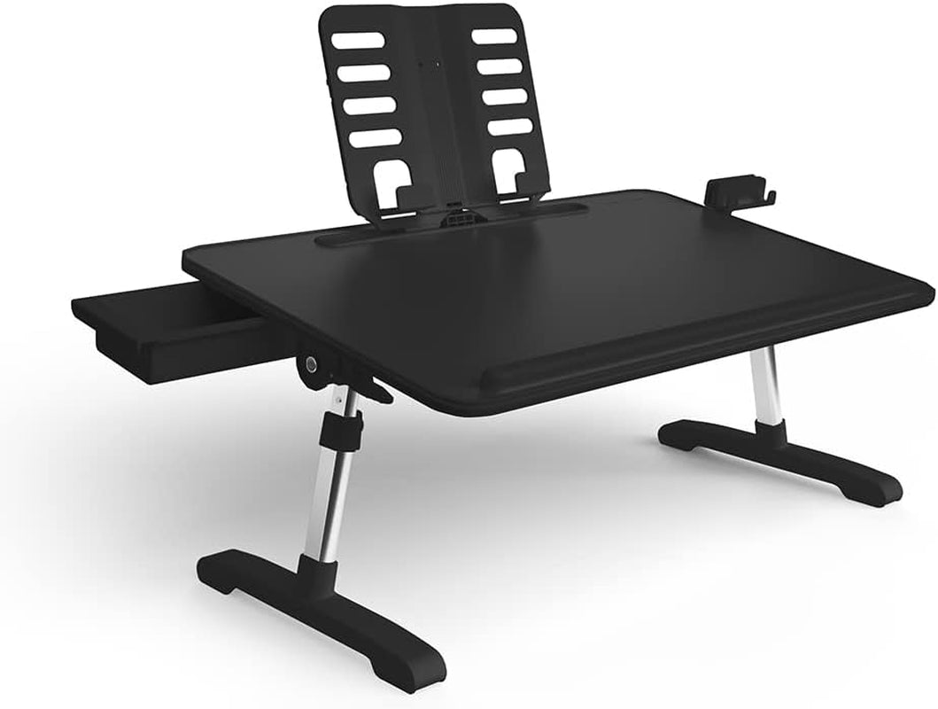 Limitless Totaldesk Portable Modern Workstation and Lap Desk with Adjustable Height & Tilt (Black)
