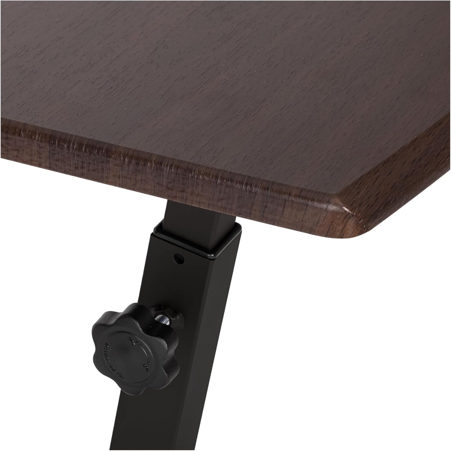 WEB162 Mobile Laptop Computer Desk Cart Height-Adjustable from 20.5" to 33", Slim, Walnut