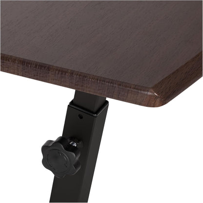 WEB162 Mobile Laptop Computer Desk Cart Height-Adjustable from 20.5" to 33", Slim, Walnut